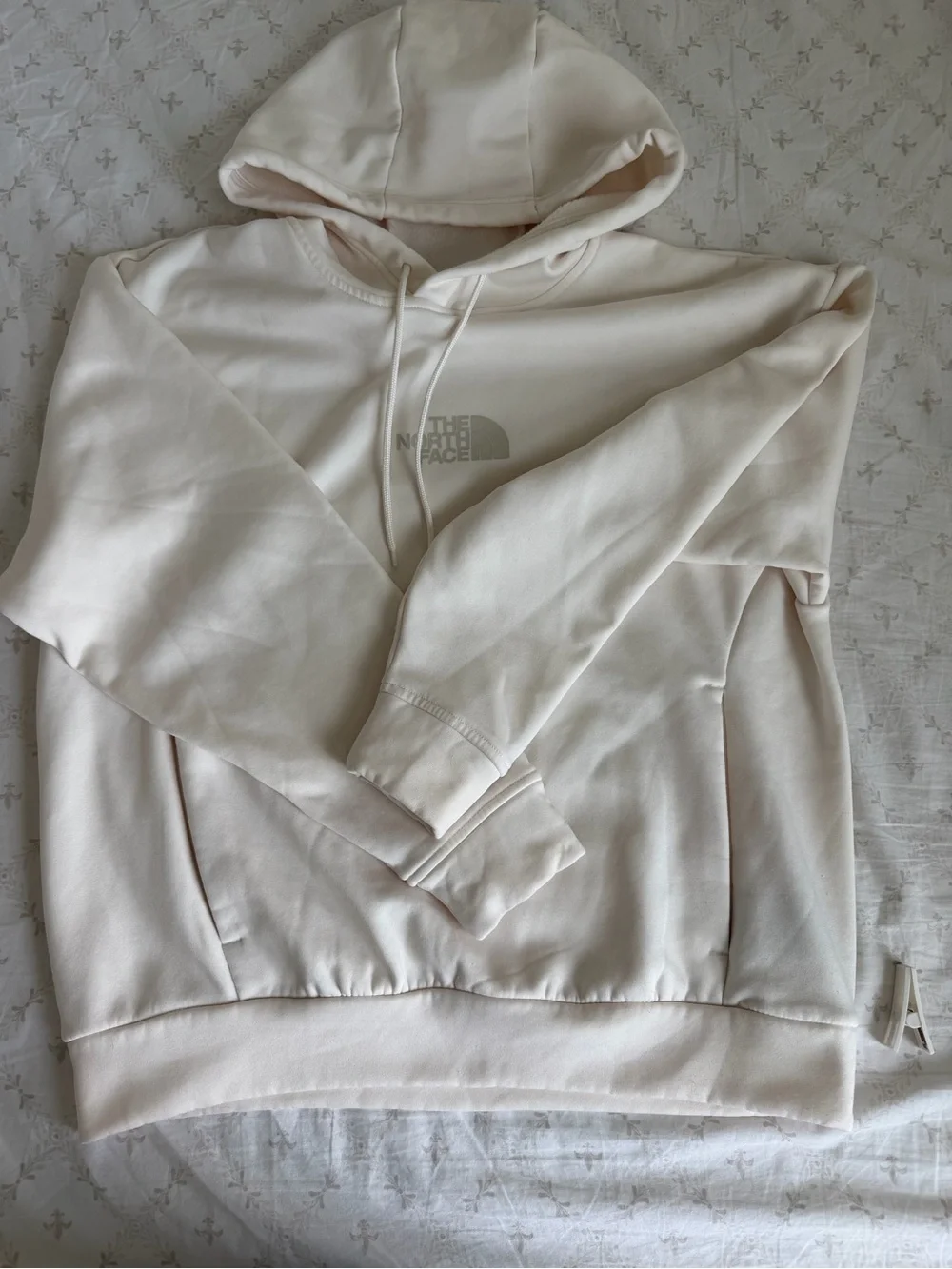 The North Face Men's Off-White Hoodie with Center Logo